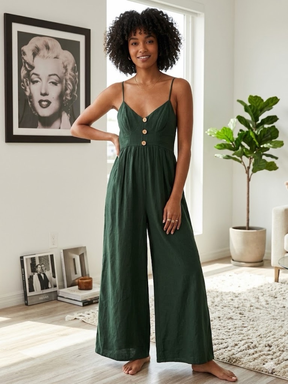 Farm rio wide leg jumpsuit size medium